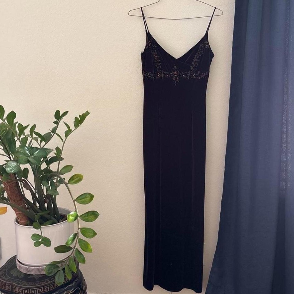 Fairy core 90s Dave and Johnny Maxi chocolate brown maxi dress. - Picture 7 of 11